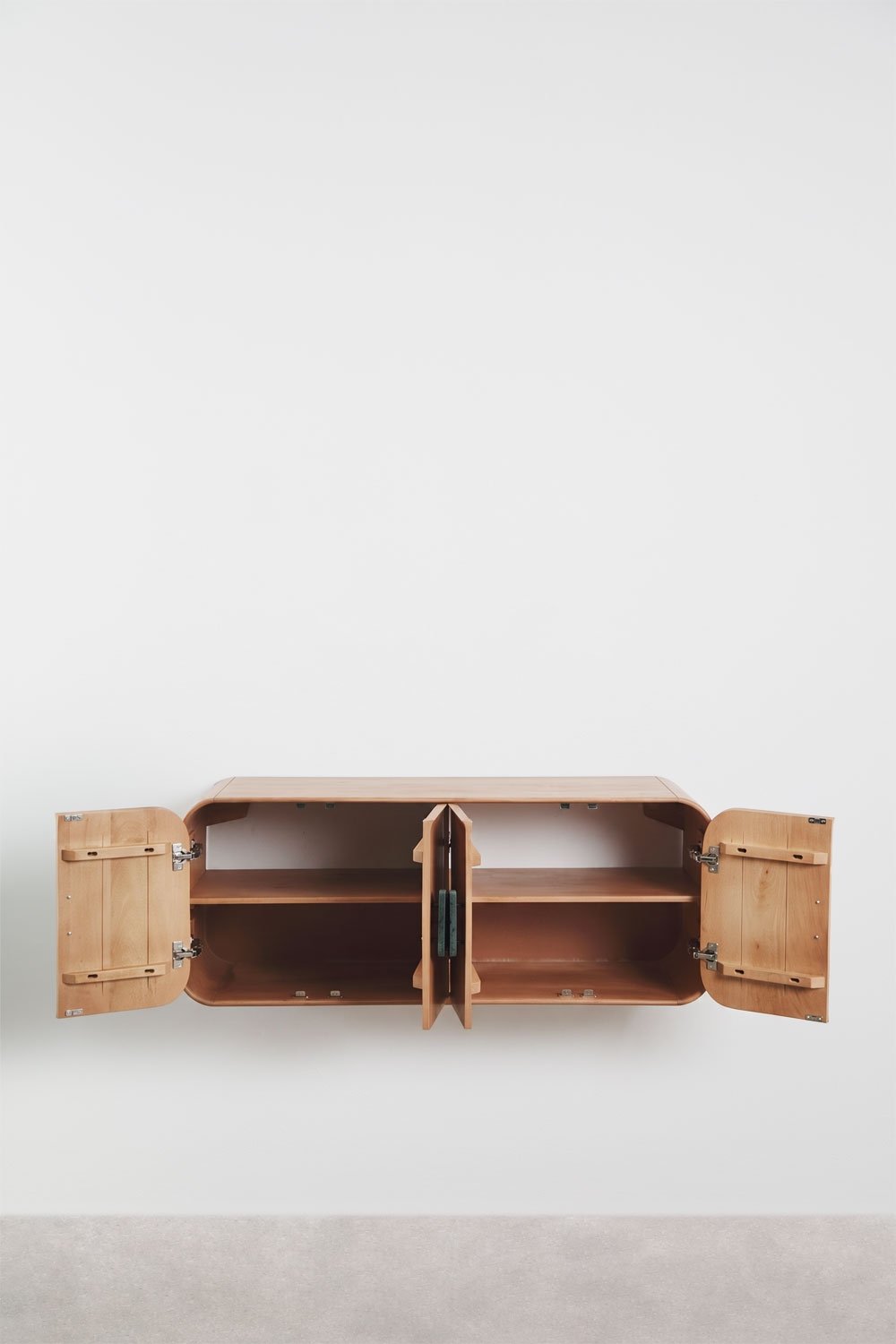 Conjunto de mueble de baño doble suspendido 130x45 cm en madera de mango y piedra natural Kivalina, imagen de galer&iacute;a 5