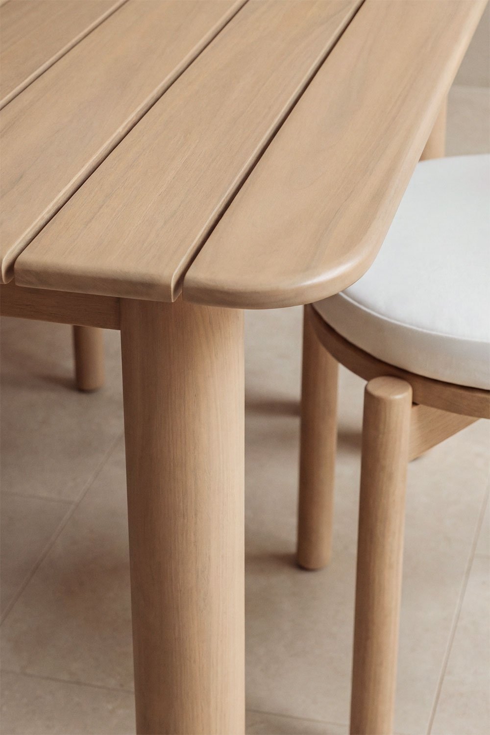 Mesa de comedor rectangular 250-310x105 cm extensible en madera de acacia Duala, imagen de galer&iacute;a 3
