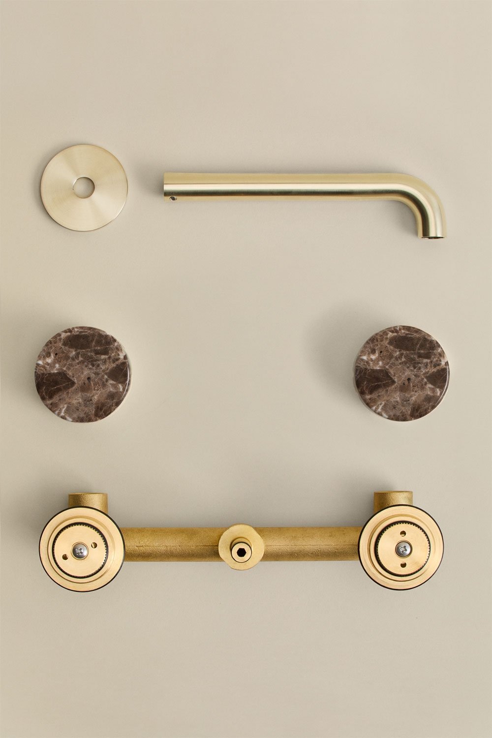 Set de grifo de lavabo empotrado en piedra natural Gilstoin y válvula de desagüe para lavabo tipo Click-Clack en latón Orveta, imagen de galer&iacute;a 8