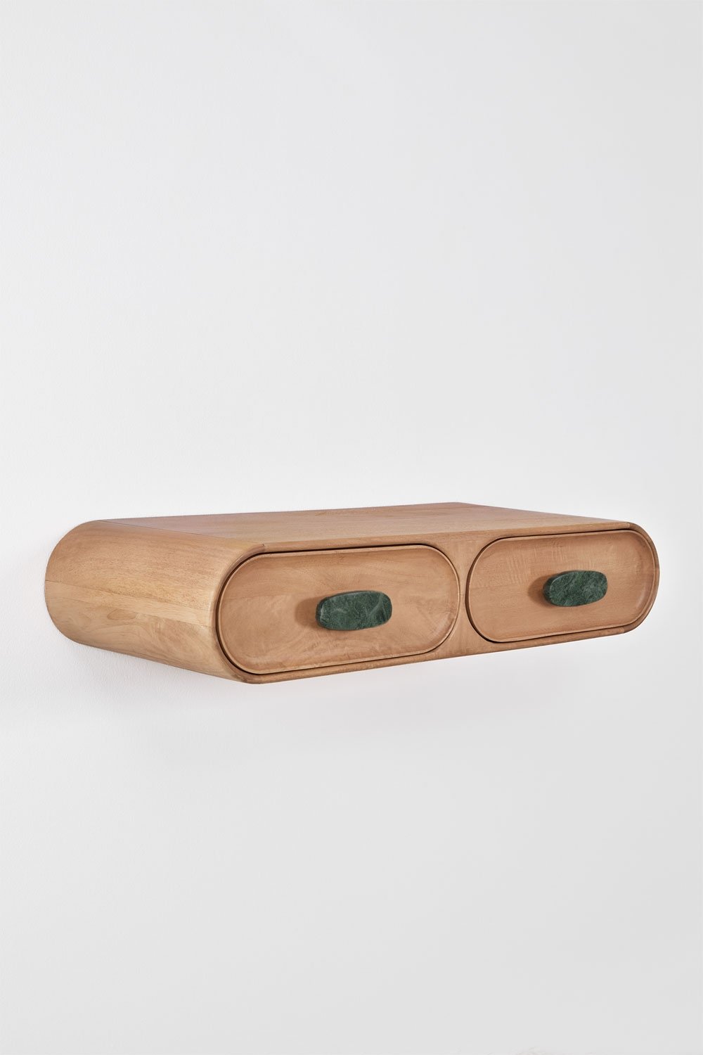 Consola recibidor de pared 100x40 cm en madera de mango y piedra natural Kivalina, imagen de galer&iacute;a 3