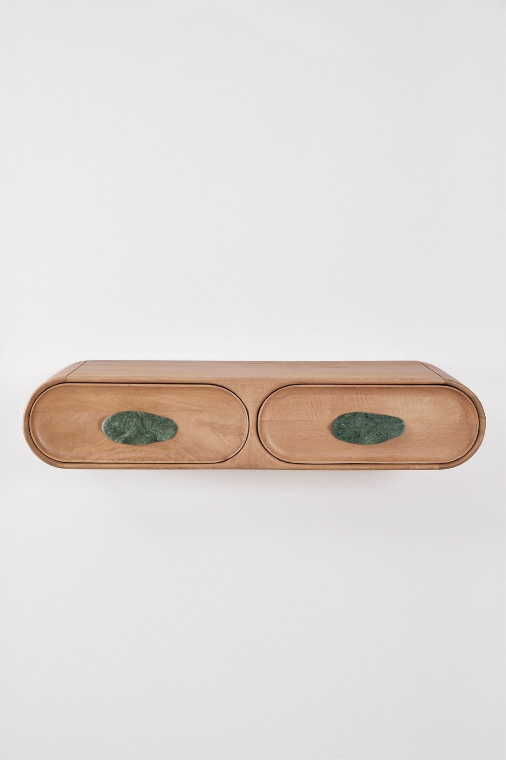 Consola recibidor de pared 100x40 cm en madera de mango y piedra natural Kivalina, imagen de galer&iacute;a 4