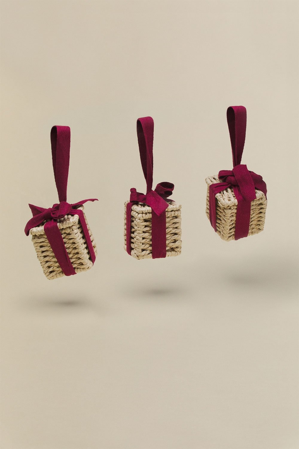 Pack de 3 adornos de Navidad en cuerda trenzada Dravik, imagen de galer&iacute;a 3