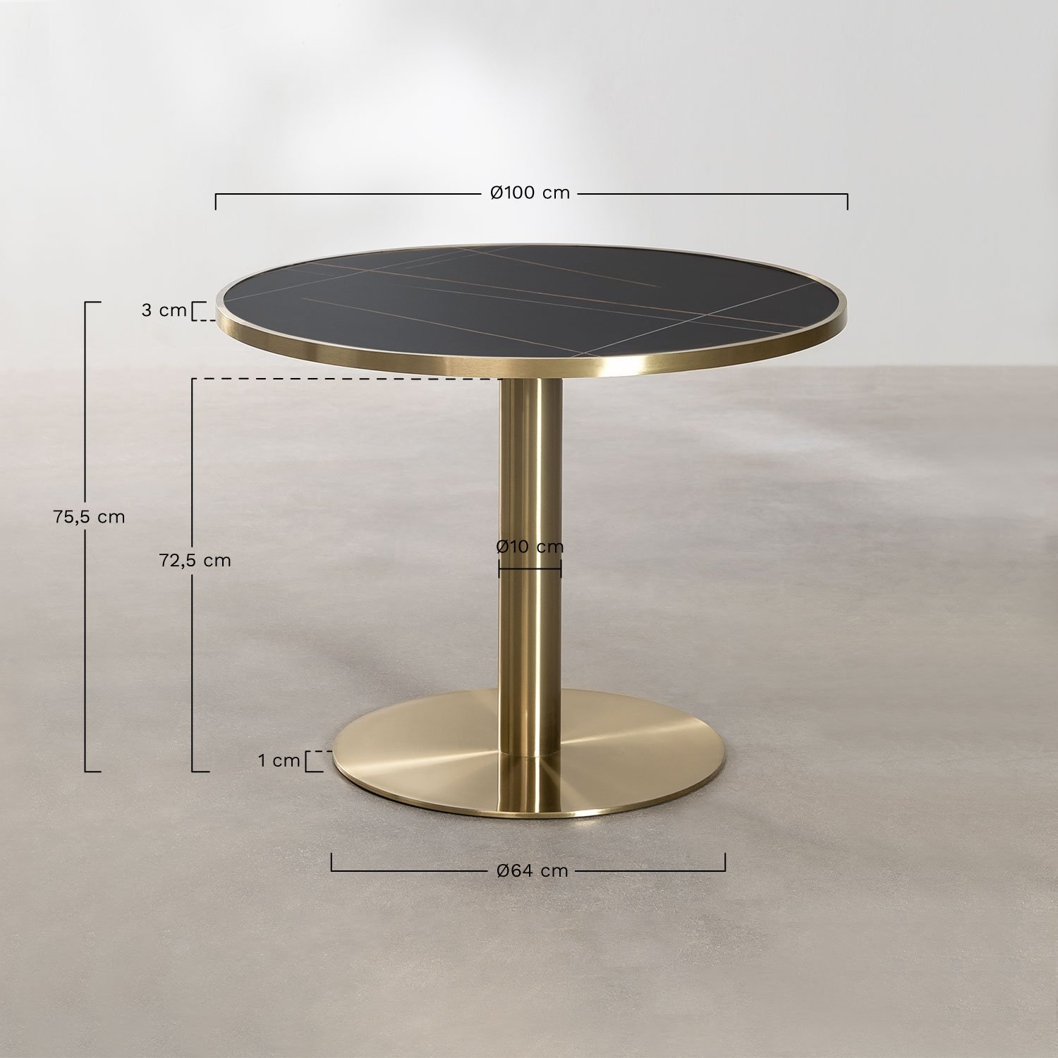 Mesa de bar  redonda Ø100 cm en acero Briselda  , imagen de galer&iacute;a 6