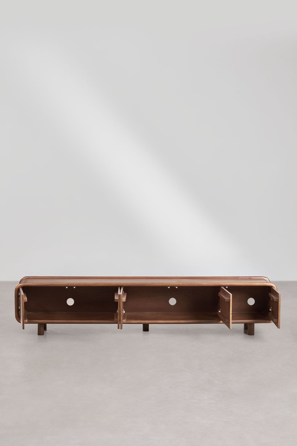 Mueble TV 240x45 cm en madera de mango oscura Gina, imagen de galer&iacute;a 5