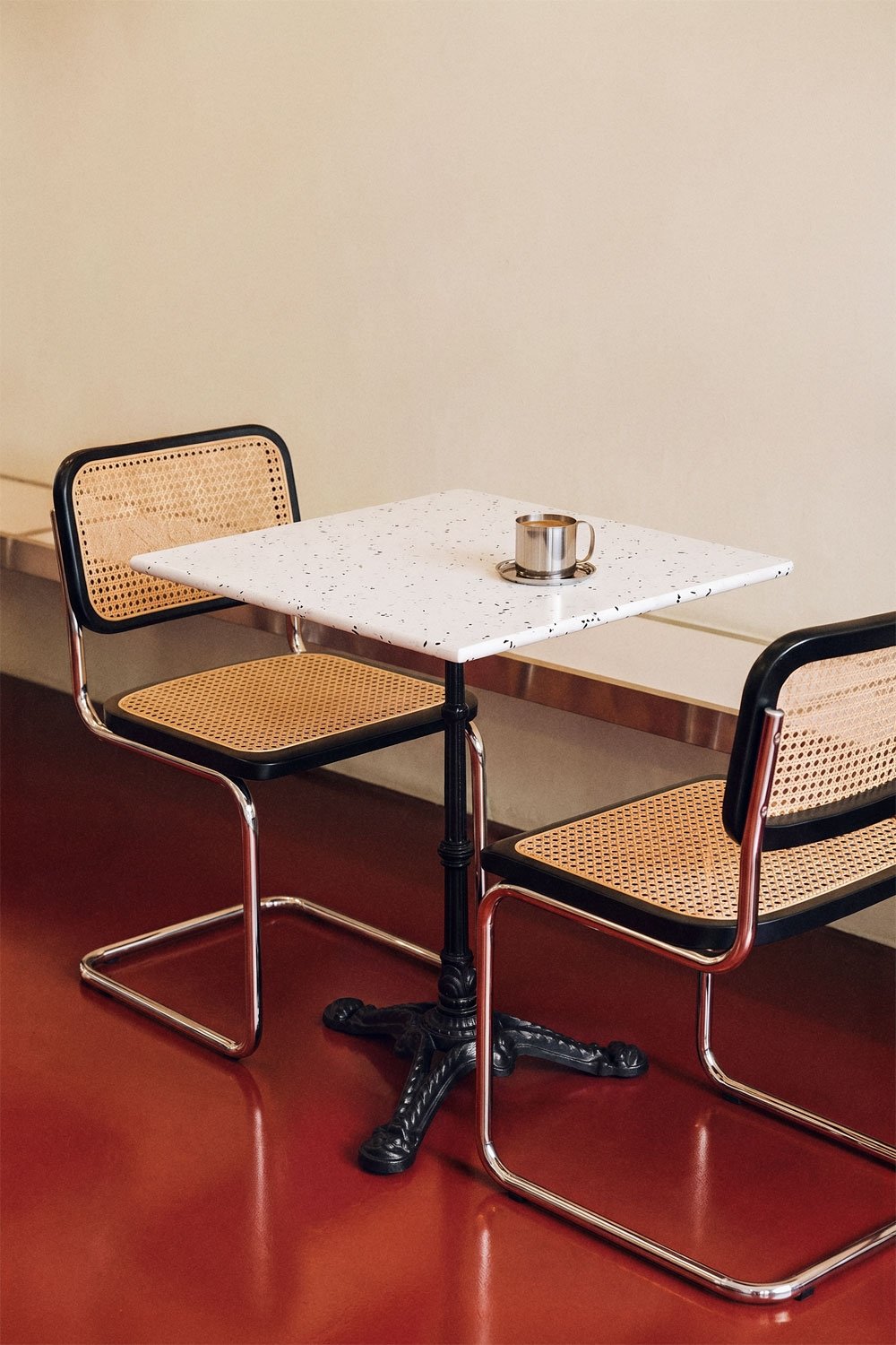 Mesa de bar cuadrada 60x60 cm en terrazo Azteca, imagen de galer&iacute;a 1