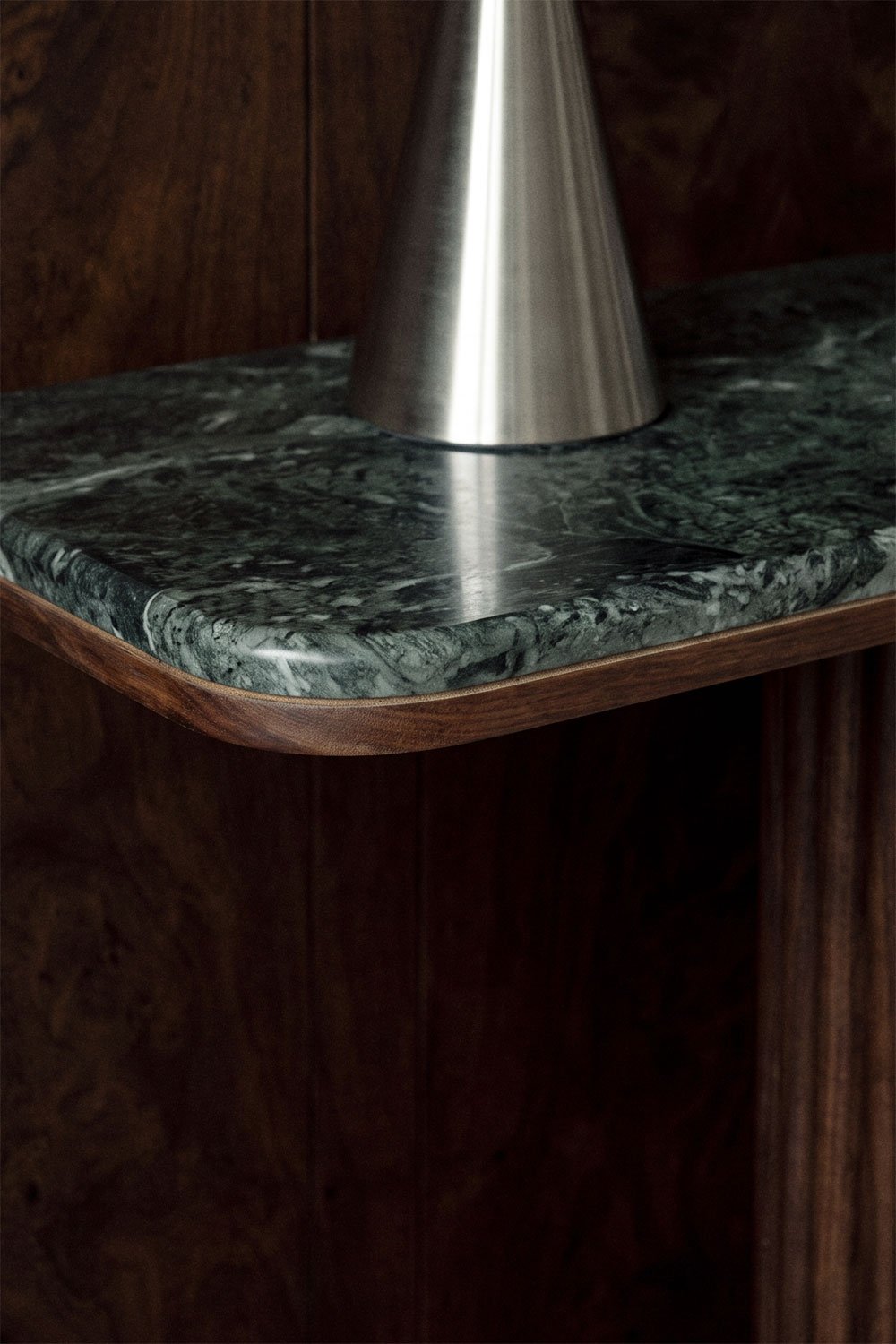 Consola recibidor rectangular 120x30 cm en madera de mango y piedra natural Talix, imagen de galer&iacute;a 2