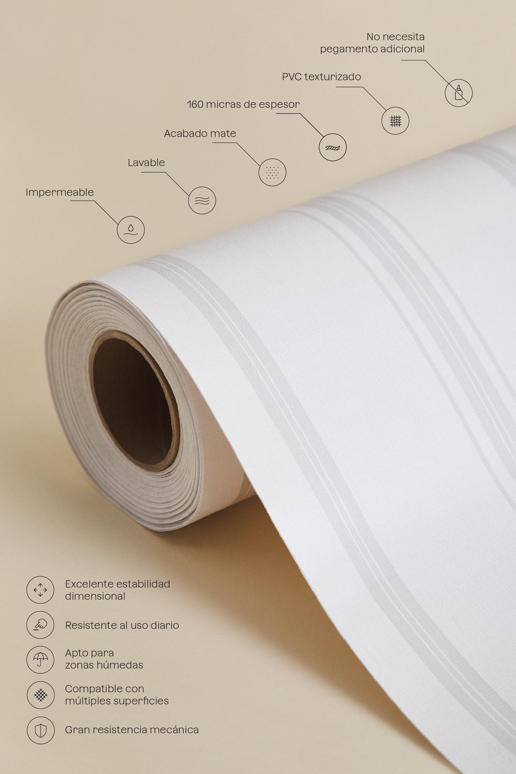 Pack de 2 paneles de papel pintado 65×260 cm autoadhesivos Ralphin, imagen de galer&iacute;a 5