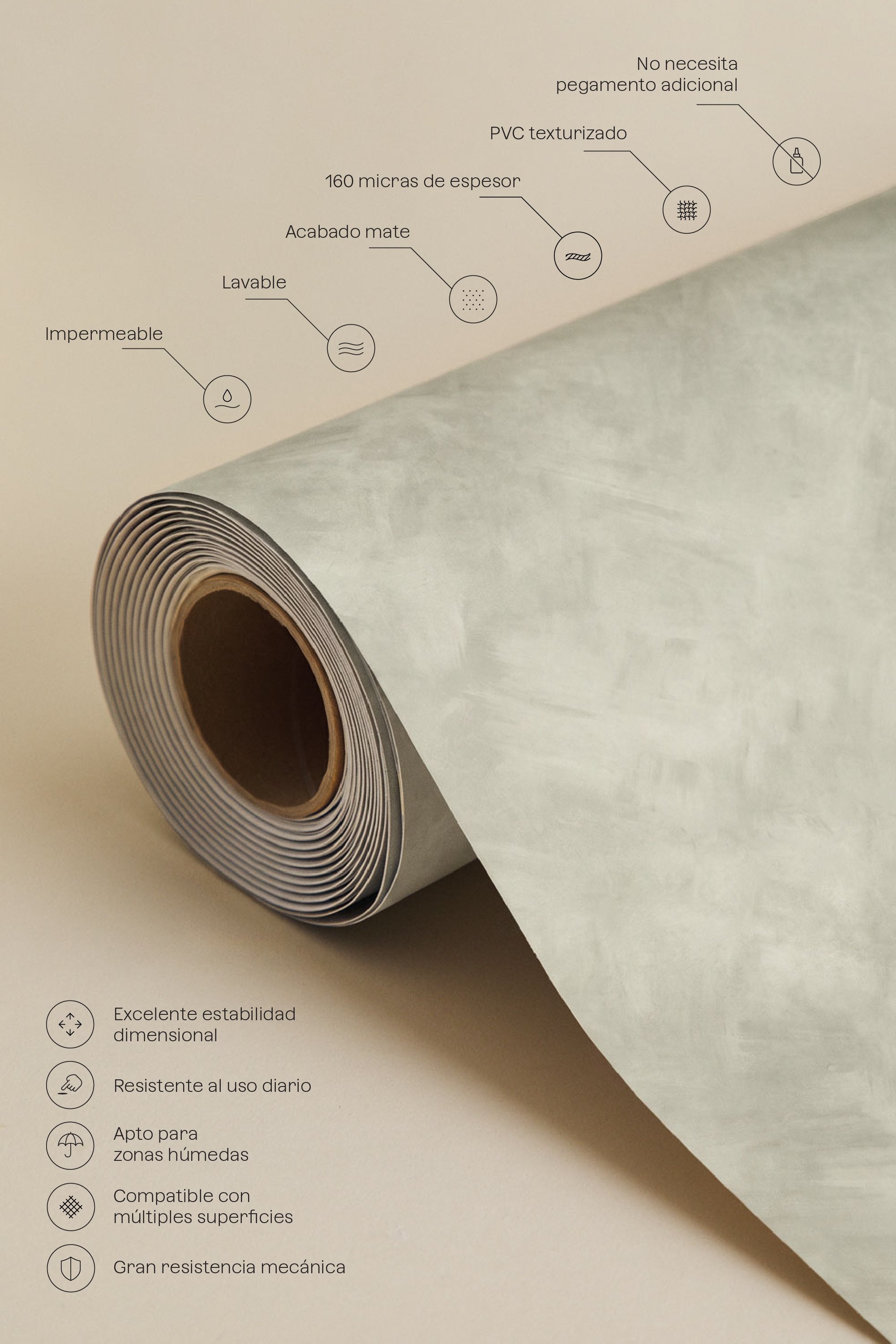 Pack de 2 paneles de papel pintado 65×260 cm autoadhesivos Ariwen, imagen de galer&iacute;a 5