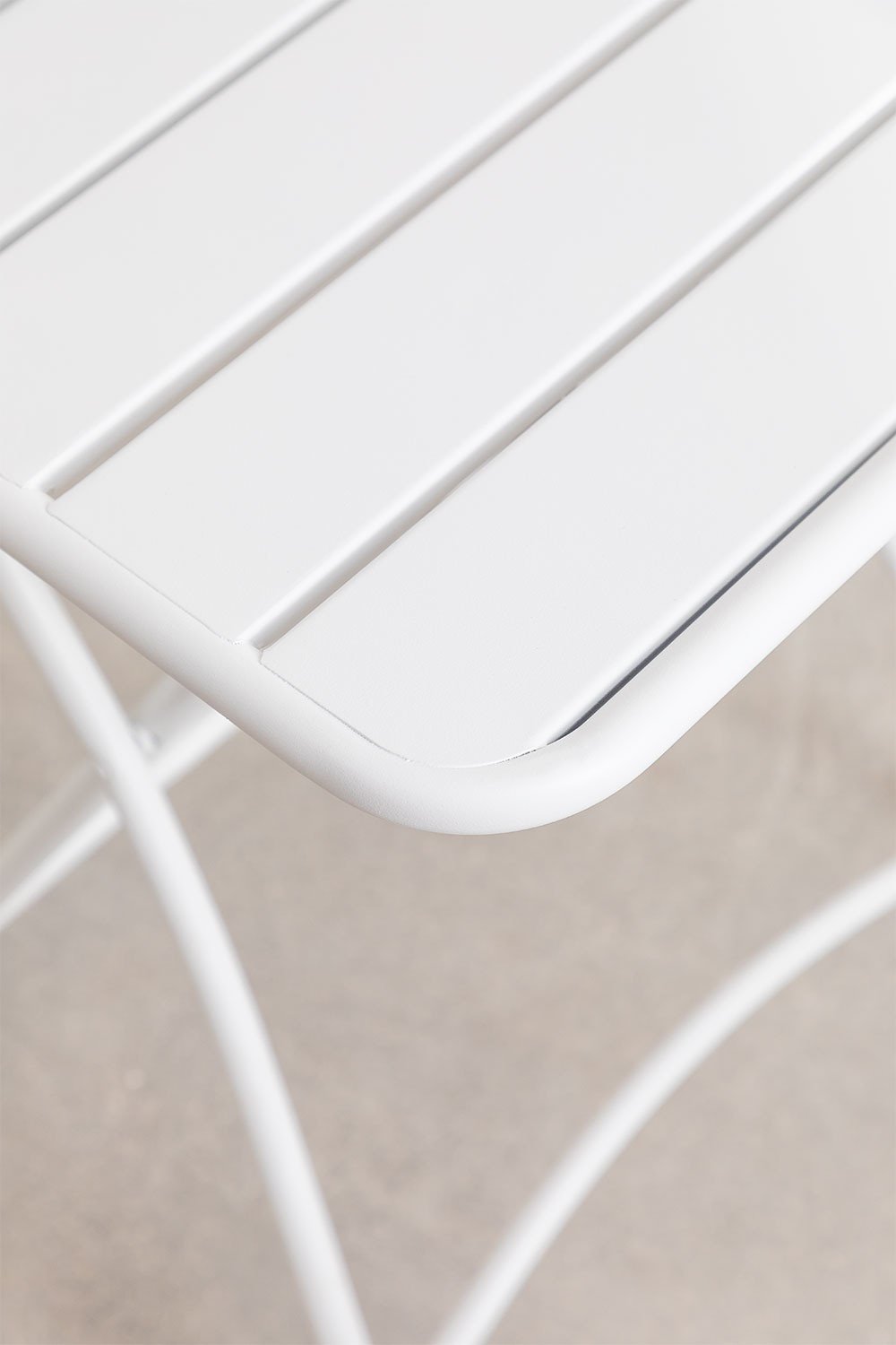 Mesa de jardín cuadrada 60x60 cm plegable en acero Janti, imagen de galería 4