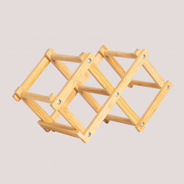 Porte-bouteilles Pliable Pour 3 Bouteilles En Bambou Pascal Naturel - Sklum