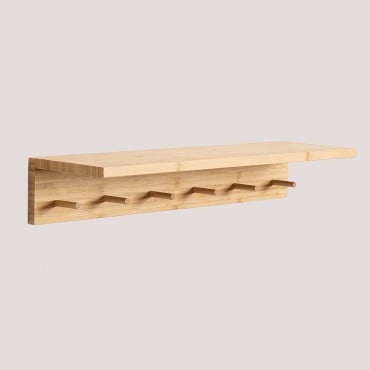 Porte-manteau Mural Avec Étagère En Bambou Gari Naturel - Sklum