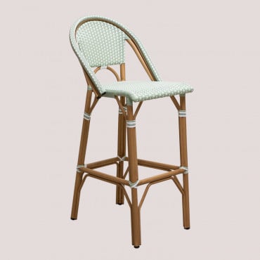 Tabouret Haut De Jardin Avec Dossier (76 Cm) Alisa Bistro Mousse De Céladon - Sklum