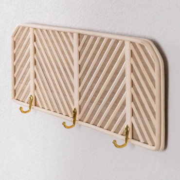 Porte-manteau Mural En Rotin Et Bois Merki Marron Naturel - Sklum