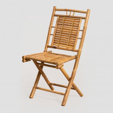 Chaise De Jardin Pliante En Bambou Yakku Bambou - Sklum