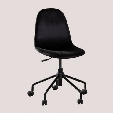 Chaise De Bureau En Velours Glamm Noir - Sklum