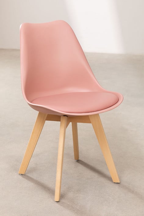 Pack de 4 chaises de salle à manger nordiques - Rosé