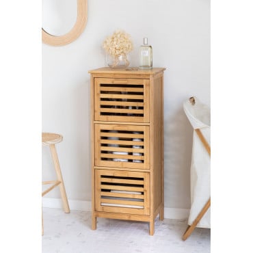 Étagère avec portes en bambou Bernadette