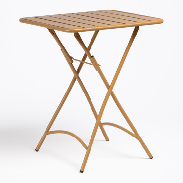 Table Pliante Carrée En Acier (60x60 Cm) Janti Moutarde - Sklum