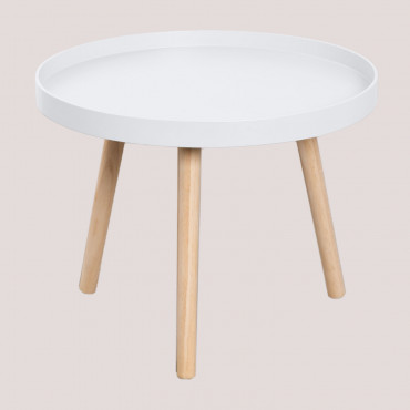 Table D'appoint Ronde Ø50 Cm En Bois Sigma Blanc - Sklum