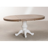 Table de Salle à manger en Bois Ronde et Extensible (120-180x84 cm) Hektra , image miniature 2