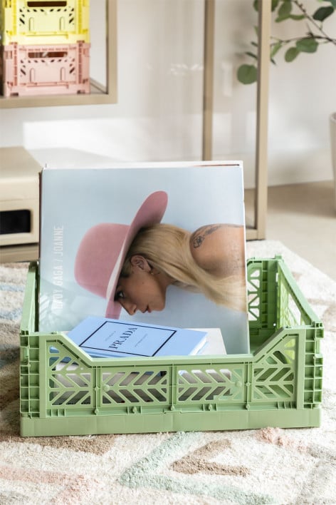 Boîte pliante et empilable en plastique Doli - Céladon