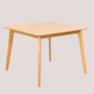 Table Pour Salle À Manger Carrée En Mdf (100x100 Cm) Kerhen Bois Naturel - Sklum