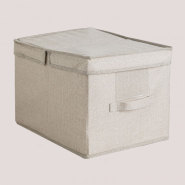 Boîte De Rangement Avec Couvercle Tarinna Beige - Sklum