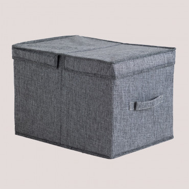 Boîte De Rangement Tarinna Avec Couvercle Gris - Sklum