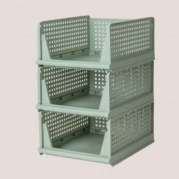 Set De 3 Organiseurs De Vêtements Evadin Céladon & ↑18,8 Cm - Sklum