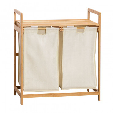 Panier À Linge En Bambou Joesh Blanc & ↑85 Cm - Sklum