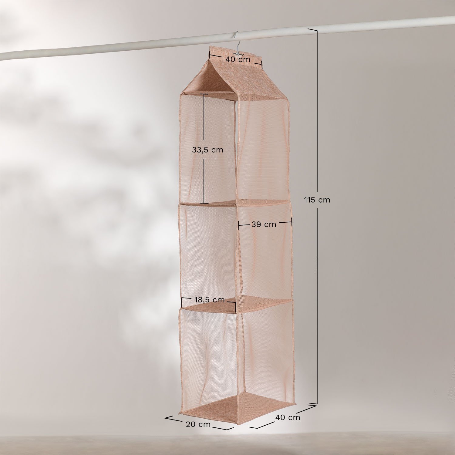 Organisateur de textiles Clerek, mesures