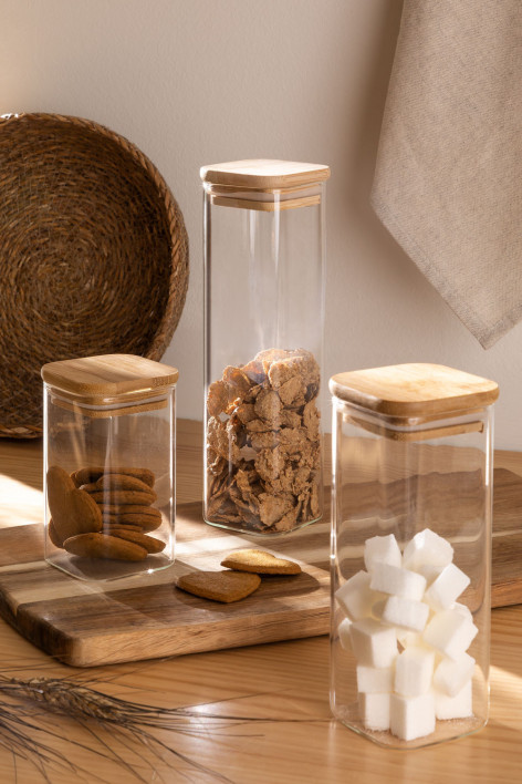 Set de 3 bocaux en verre Valkey