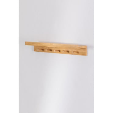 Porte-manteau mural avec étagère en bambou Dareija