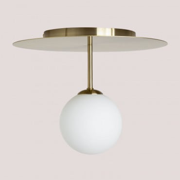 Plafonnier En Fer Avec Boule De Cristal Uvol Doré - Sklum