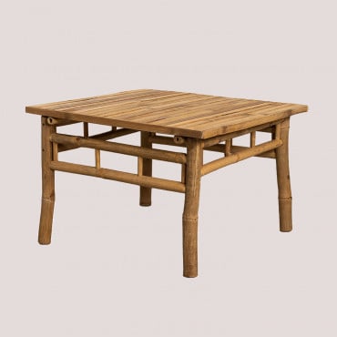 Table Basse De Jardin Carrée 70x70 Cm En Bambou Jamaik Bambou - Sklum