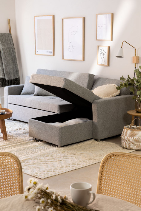 Canapé-lit IKEA Gris – Tissu – Reconditionné – Dimensions 190x85 Cm