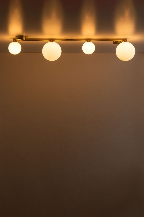 Plafonnier de plafond en fer avec 4 boules en cristal Uvol