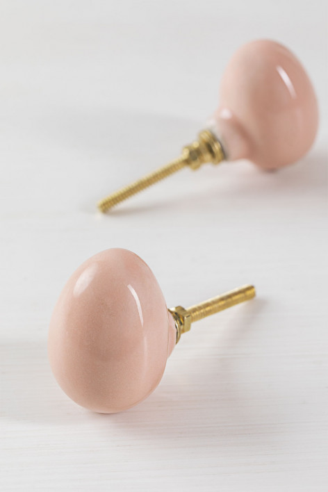Poignées de meuble - WHITE - Céramique - 8 pièces - Forme de Rose