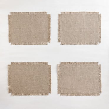 Lot De 4 Sets De Table Aratz Marrón Arena - Sklum