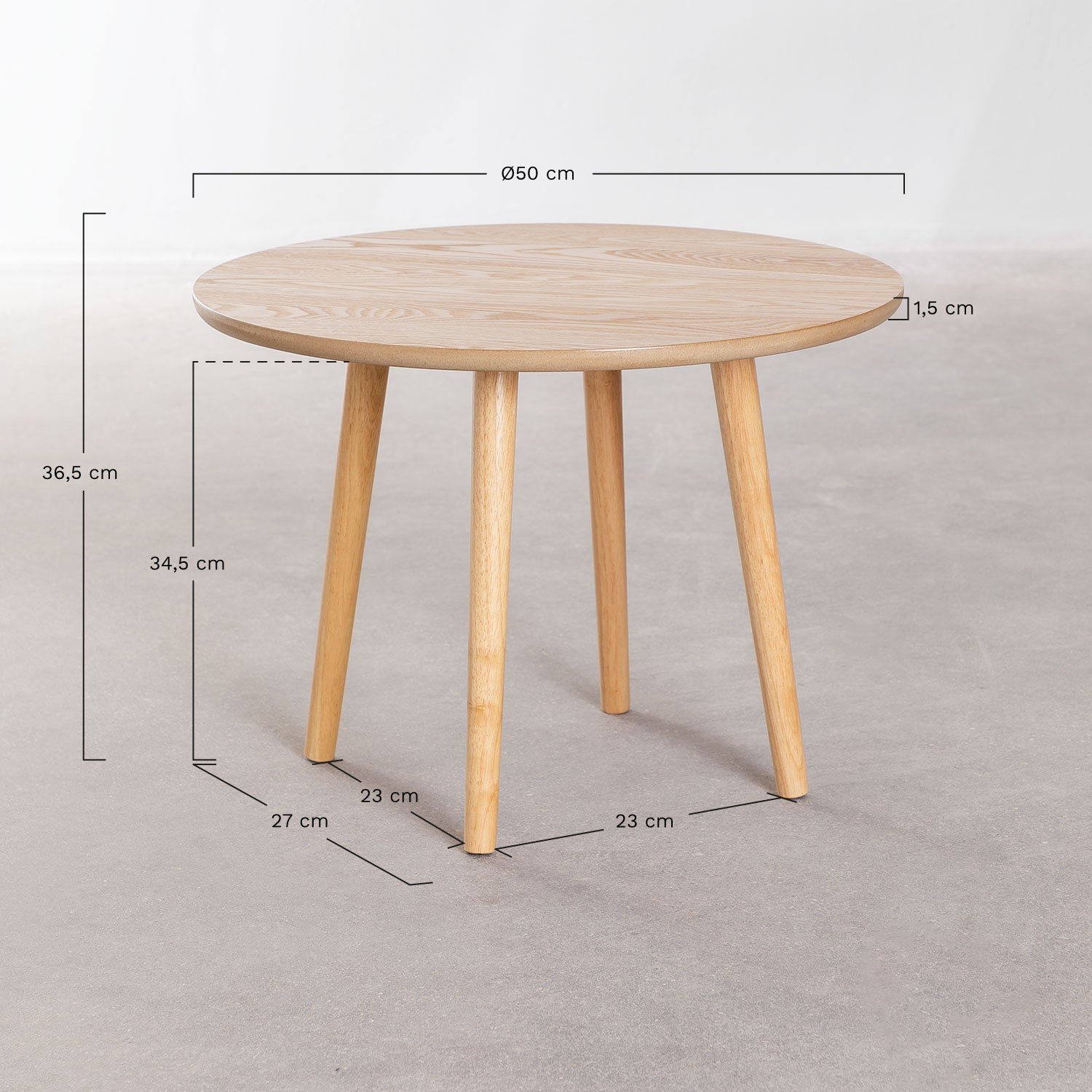 Table d'appoint en bois Docc, mesures