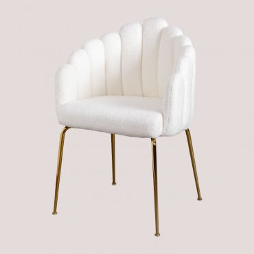 Chaise De Salle À Manger En Tissu Bouclette Markina Blanc - Sklum