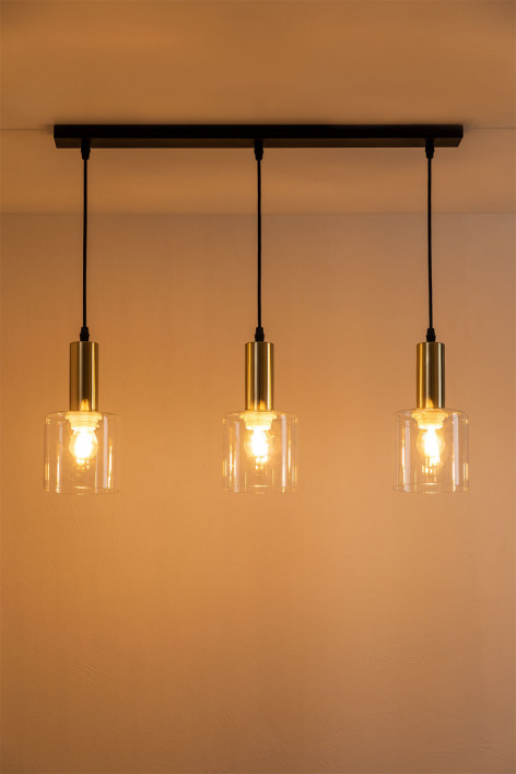 Lampe suspendue en fer et cristal Andalou