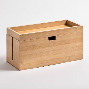 Organisateur De Câbles Anento Marron Bois Naturel - Sklum