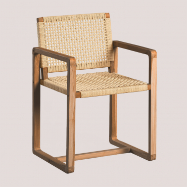 Chaise De Salle À Manger Avec Accoudoirs En Bois De Teck Monsxau Bois De Teck - Sklum