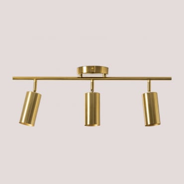 Lampe De Plafond Orientable En Métal Plusie Jaune Or - Sklum