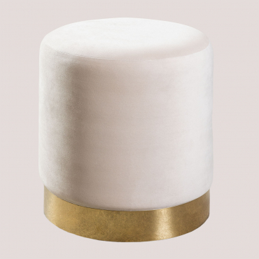 Pouf Rond En Velours Flikez Brun Blé - Sklum