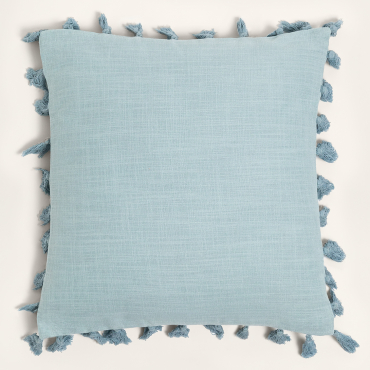 Coussin Carré En Coton (45x45 Cm) Laurent Bleu Vintage - Sklum