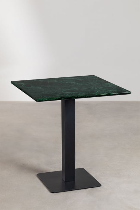 Table de bar carrée en marbre Livanto - Marbre Vert