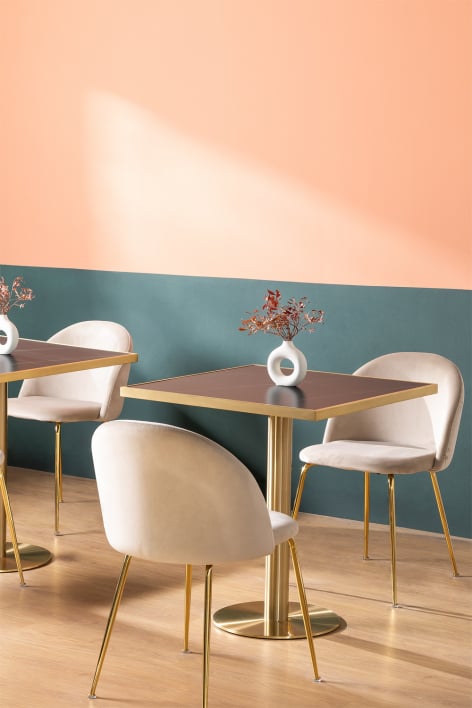 Table de bar carrée 70x70cm en grès Manhattan