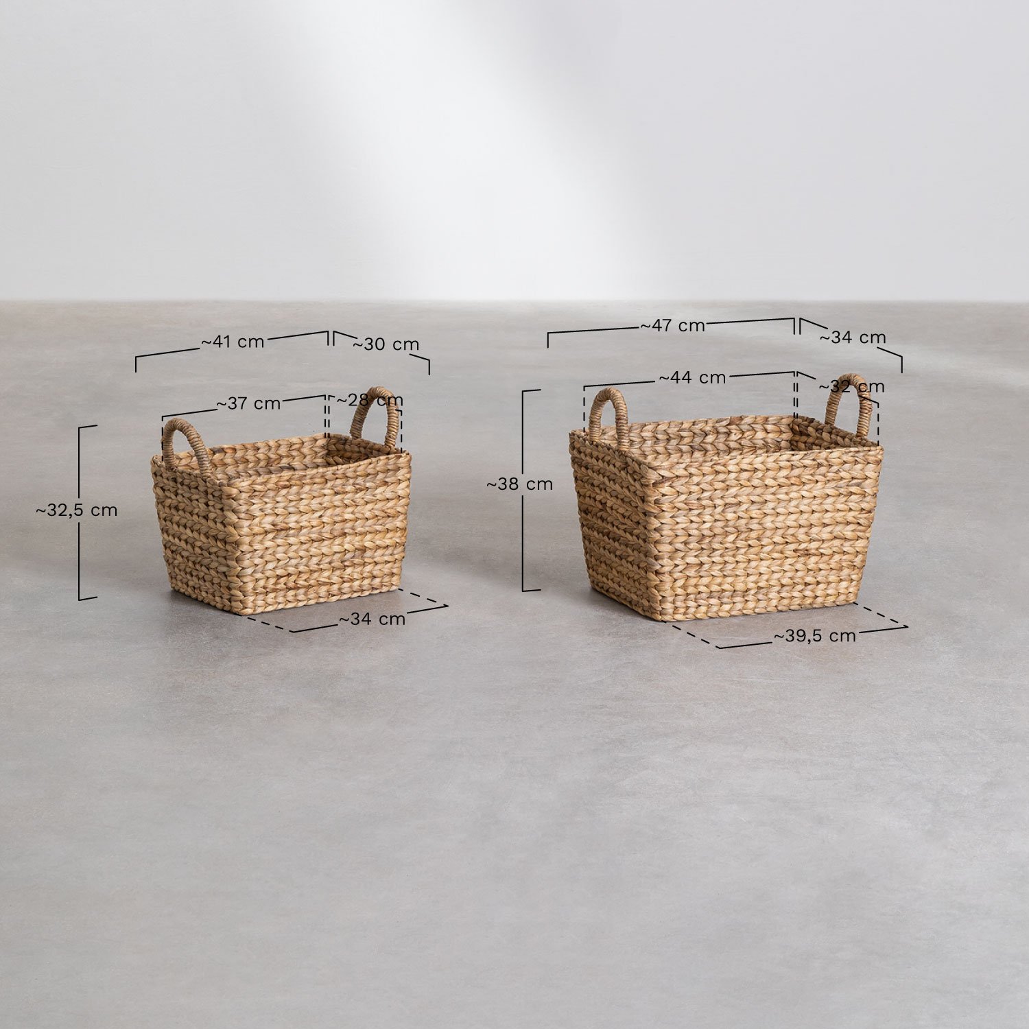 Set de 2 Paniers de Rangement Maues, mesures